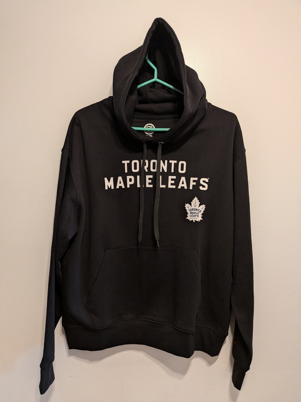 NHL Toronto Maple Leafs Black Hoodie with White Logo